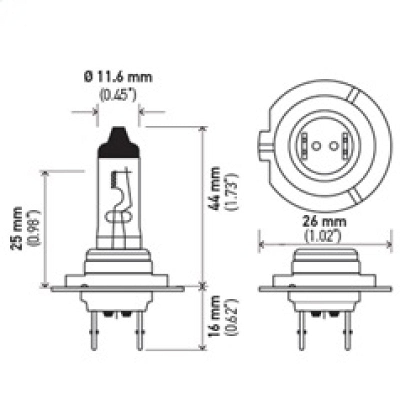 Hella High Wattage Bulb H7 12V 100W PX26d T4.6