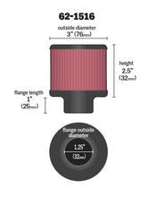 Load image into Gallery viewer, K&amp;N 1in Flange L x 3in OD x 2.5in Height Clamp On Crankcase Vent Filter