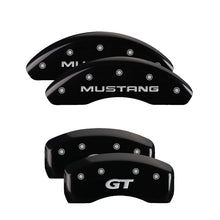 Load image into Gallery viewer, MGP Front set 2 Caliper Covers Engraved Front Oval logo/Ford Black finish silver ch