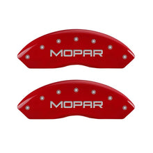 Load image into Gallery viewer, MGP Front set 2 Caliper Covers Engraved Front MOPAR Red finish silver ch