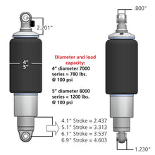 Load image into Gallery viewer, Ridetech HQ Series Rear ShockWaves 5in Travel 4in dia Rolling Sleeve .625 Bearing/.625 Bearing