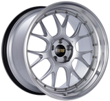 BBS LM-R 19x9.5 5x112 ET38 Diamond Silver Center Diamond Cut Lip Wheel -82mm PFS/Clip Required