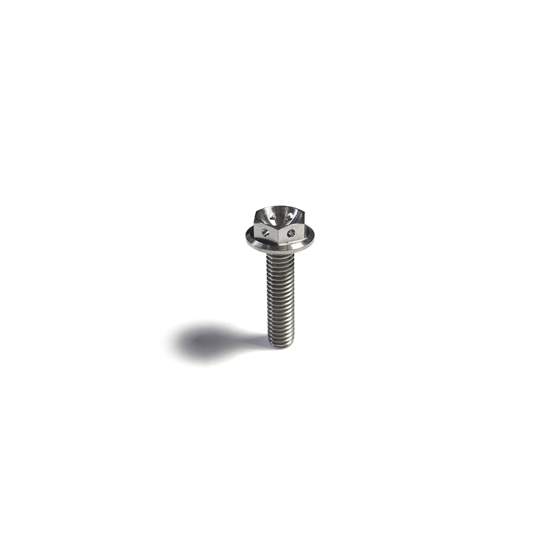 Ticon Industries Titanium Bolt Flanged M6x25x1TP 10mm 6pt Head Drilled