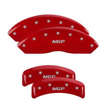 Load image into Gallery viewer, MGP 4 Caliper Covers Engraved Front &amp; Rear MGP Red Finish Silver Char 1988 Chevrolet Corvette