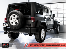 Load image into Gallery viewer, AWE Tuning 2018+ Jeep Wrangler JL/JLU Tread Edition Axle-Back Dual Exhaust - Diamond Black Tips