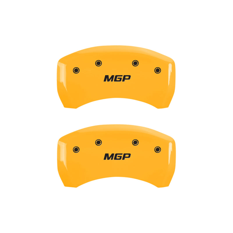 MGP 4 Caliper Covers Engraved Front & Rear MGP Yellow Finish Black Char 2007 Dodge Charger