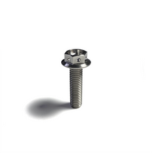 Load image into Gallery viewer, Ticon Industries Titanium Bolt Flanged M8x15x1.25TP 12mm 6pt Head Drilled