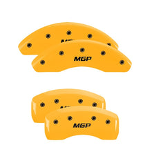 Load image into Gallery viewer, MGP 4 Caliper Covers Engraved Front &amp; Rear Oval logo/Ford Yellow finish black ch