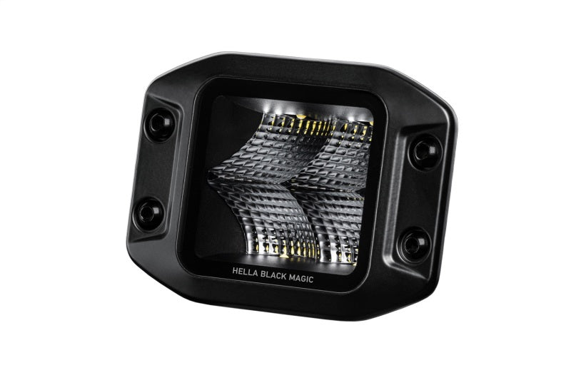 Hella Universal Black Magic 3.2in L.E.D. Cube Kit - Flood Beam (Flush Mount)