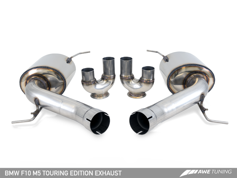 AWE Tuning BMW F10 M5 Touring Edition Axle-Back Exhaust Chrome Silver Tips