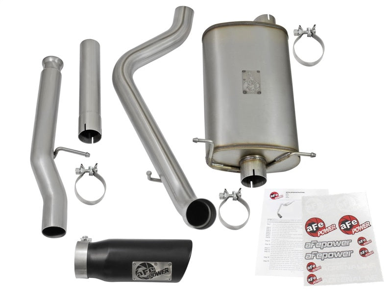 aFe MACHForce XP Exhausts Cat-Back Black Tip 09-17 GM Silverado 1500 4.3/5.3L RegCab SB/LB