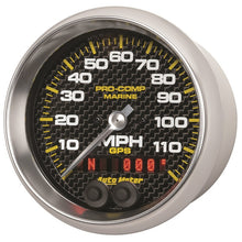 Load image into Gallery viewer, Autometer Marine Carbon Fiber Ultra-Lite 3-3/8in 120MPH GPS Speedometer Gauge