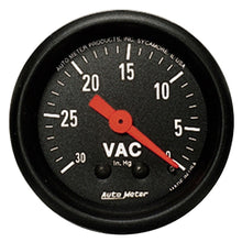 Load image into Gallery viewer, AutoMeter Gauge Vacuum 2-1/16in. 30Inhg Mechanical Z-Series