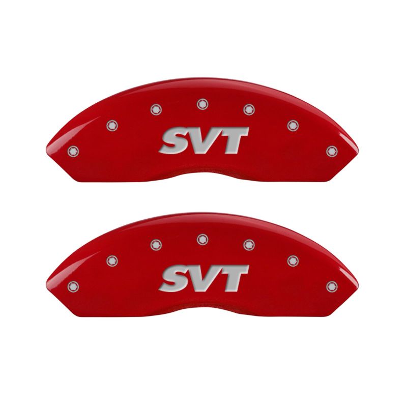 MGP 4 Caliper Covers Engraved Front & Rear SVT Red finish silver ch