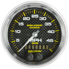 Load image into Gallery viewer, Autometer Marine Carbon Fiber 3-3/8in 50MPH GPS Speedometer Gauge