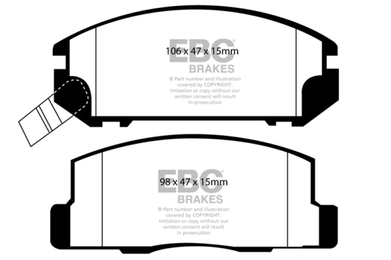 EBC 99-02 Toyota MR2 1.8 Ultimax2 Rear Brake Pads