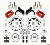 Wilwood Forged Dynalite Front Kit 12.19in Drilled Red 69-70 Impala Drum/Disc 69-82 Vette