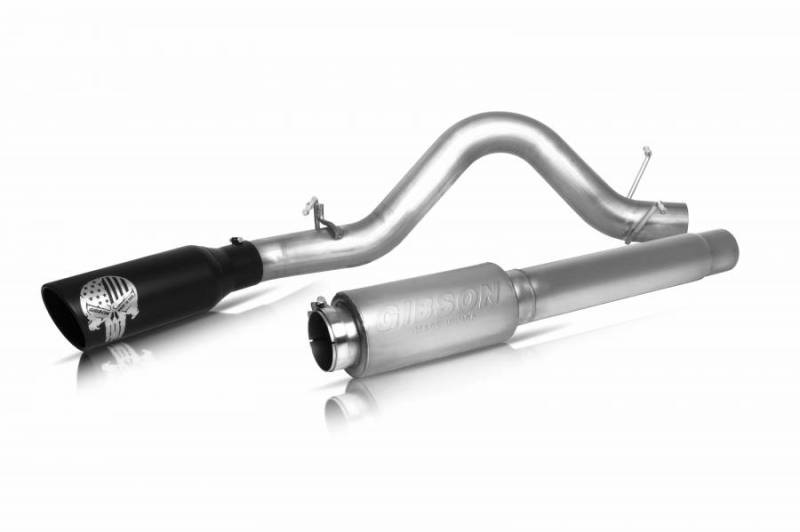 Gibson 14-18 GMC Sierra 1500 SLT 6.2L 4in Patriot Skull Series Cat-Back Single Exhaust - Stainless