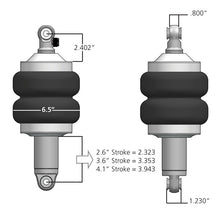 Load image into Gallery viewer, Ridetech HQ Series ShockWaves 2.6in travel 6.5in dia Double Convoluted .625in bearing/.625in Bearing