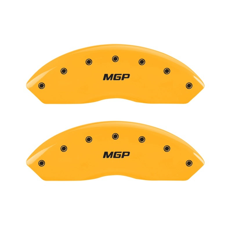 MGP 2 Caliper Covers Engraved Front MGP Yellow Finish Black Characters 2010 Mazda Tribute