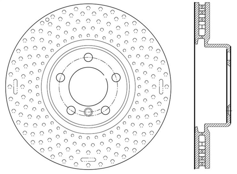 StopTech BMW 12-15 335i / 2014 428i / 2015 235i/228i Front Right Slotted & Drilled Sport Brake Rotor