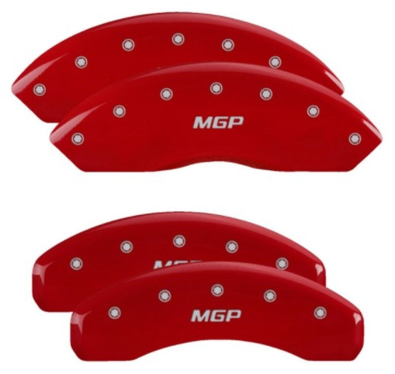 MGP 4 Caliper Covers Engraved Front & Rear MGP Red Finish Silver Characters for 2019 Ford Ranger