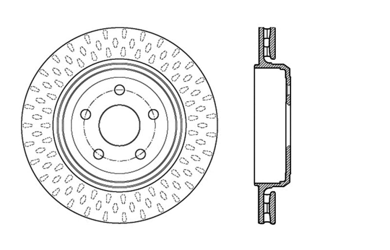 StopTech 12-15 Jeep Cherokee SRT8 Sport Slotted & Drilled Rear Driver Side Brake Rotor