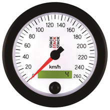 Load image into Gallery viewer, Autometer Stack Instruments 88MM 0-260 KM/H Programmable Speedometer - White