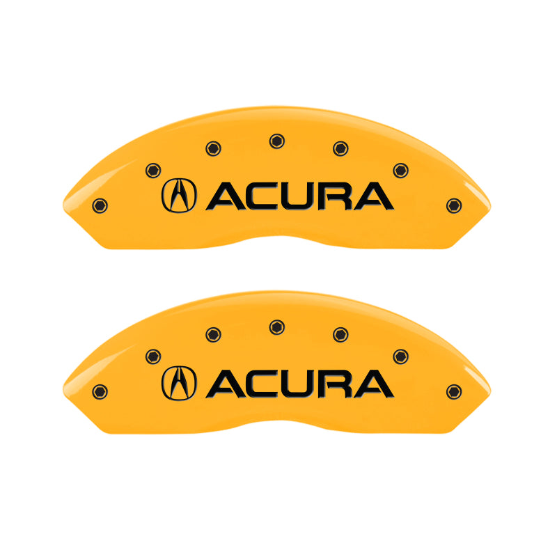 MGP 4 Caliper Covers Engraved Front Acura Engraved Rear TLX Yellow finish black ch