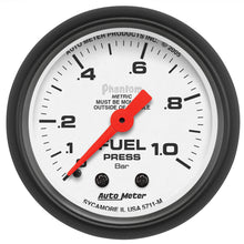 Load image into Gallery viewer, Autometer Phantom 2-1/16in 0-1.0 Bar Mechanical Fuel Pressure Gauge