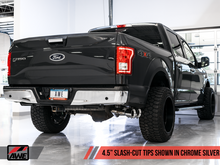 Load image into Gallery viewer, AWE Tuning 2015+ Ford F-150 0FG Single Exit Performance Exhaust System w/4.5in Chrome Silver Tips