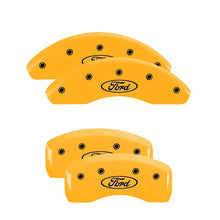 Load image into Gallery viewer, MGP 4 Caliper Covers Engraved Front &amp; Rear MGP Yellow finish black ch