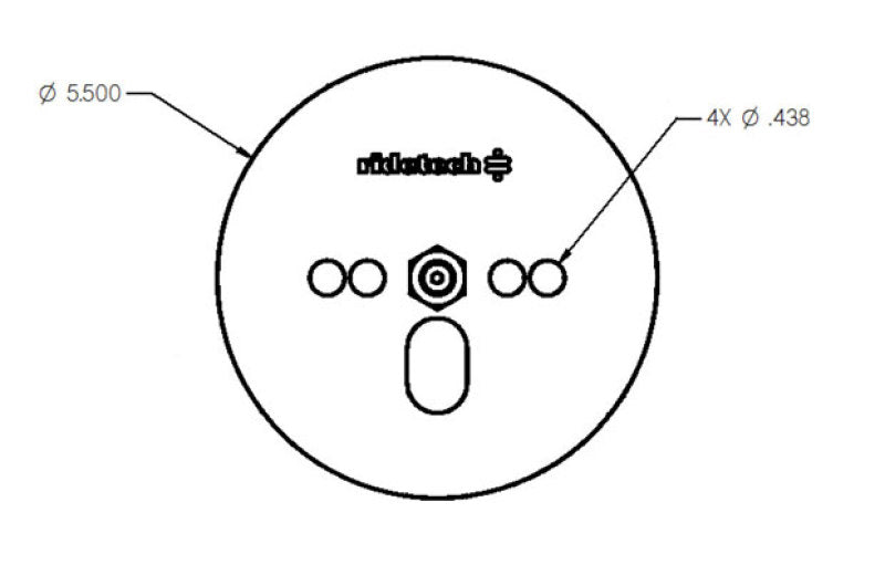 Ridetech Airspring Pattern Plate wit 7/16 Nut Centered