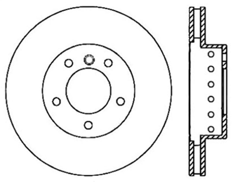 StopTech 08-09 BMW 535 Series / 04-09 545i/550i/645Ci/650i Slotted & Drilled Left Front Rotor