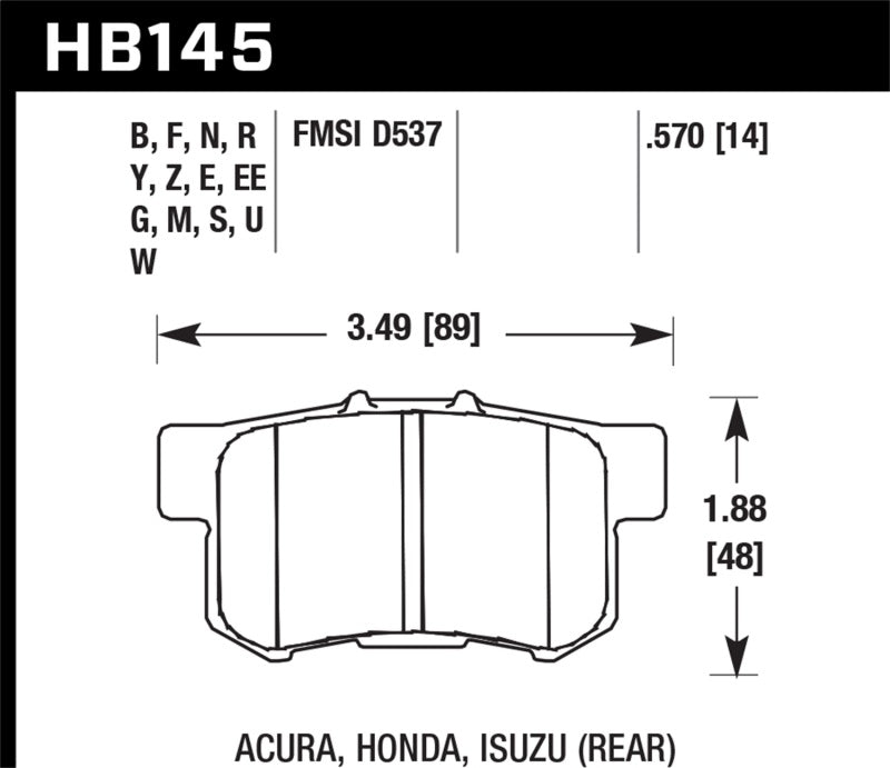 Hawk Acura / Honda / Suzuki DTC-30 Race Rear Brake Pads