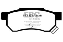 Load image into Gallery viewer, EBC 92-94 Acura Integra 1.7 Vtec Greenstuff Rear Brake Pads