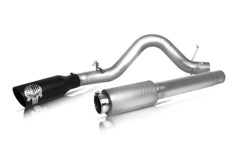 Gibson 14-18 GMC Sierra 1500 SLT 6.2L 4in Patriot Skull Series Cat-Back Single Exhaust - Stainless