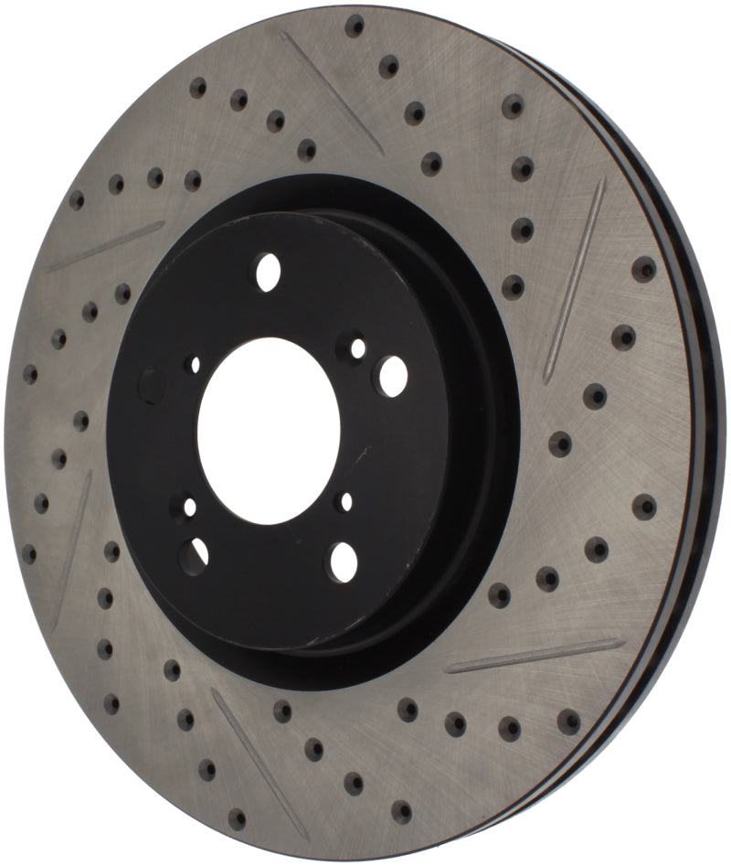 StopTech 07-08 Acura MDX SportStop Slotted & Drilled Left Front Rotor