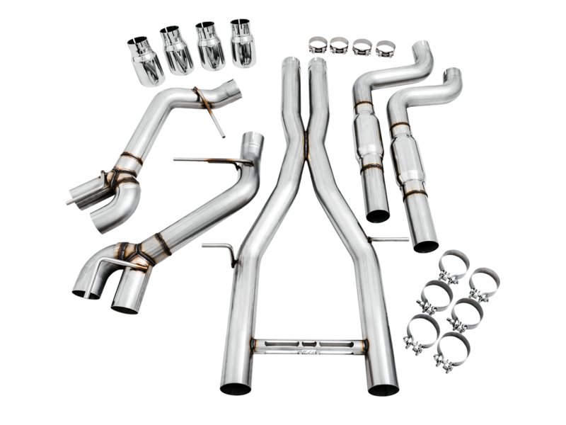 AWE Tuning 16-19 Chevy Camaro SS Resonated Cat-Back Exhaust -Track Edition (Quad Chrome Silver Tips)