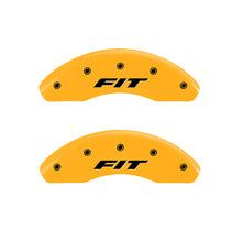 Load image into Gallery viewer, MGP 4 Caliper Covers Engraved Front &amp; Rear i-Vtec Yellow finish black ch