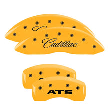 Load image into Gallery viewer, MGP 4 Caliper Covers Engraved Front &amp; Rear GMC Yellow finish black ch