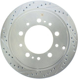 StopTech Select Sport 13-17 Toyota Land Cruiser Drilled / Slotted Rear Passenger-Side Brake Rotor