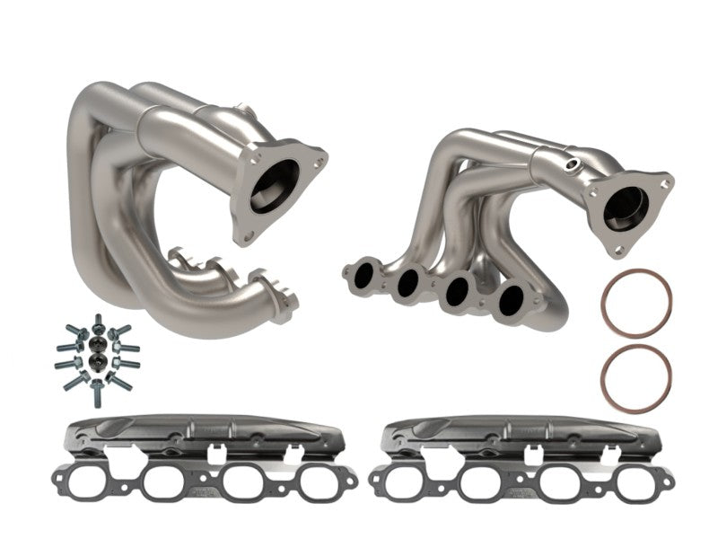 aFe Twisted 304SS Header 2020 Chevy Corvette (C8) 6.2L V8 - Titanium Ceramic Coated