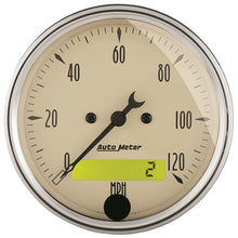 Load image into Gallery viewer, AutoMeter Gauge Speedo. 3-1/8in. 120MPH Elec. Prog. W/ Lcd Odo Antq Beige