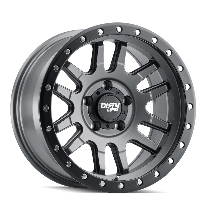 Dirty Life 9309 Canyon Pro 17x9/6x139.7 BP/-12mm Offset/106mm Hub Satin Graphite Wheel - Beadlock