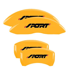 Load image into Gallery viewer, MGP 4 Caliper Covers Engraved Front &amp; Rear Oval logo/Ford Yellow finish black ch