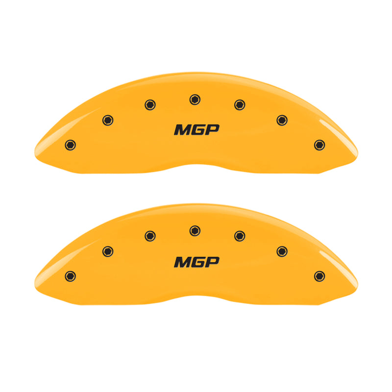 MGP 4 Caliper Covers Engraved Front & Rear Block/Charger Yellow Finish Black Char 2006 Dodge Charger