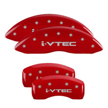 Load image into Gallery viewer, MGP Front set 2 Caliper Covers Engraved Front Vtec Red finish silver ch