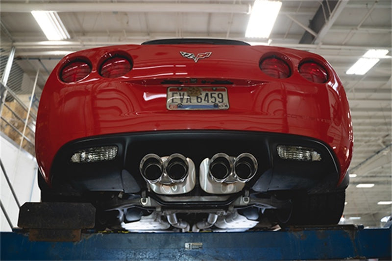 Corsa 06-13 Chevy Corvette C6 Z06 7.0L / 09-13 ZR1 6.2L Polished AxleBack Exhaust w/4.5in Twin Tips