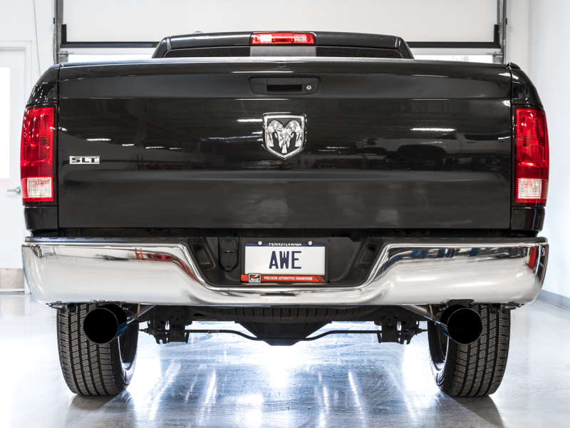 AWE Tuning 09-18 RAM 1500 5.7L (w/o Cutout) 0FG Dual Rear Exit Cat-Back Exhaust - Diamond Black Tips